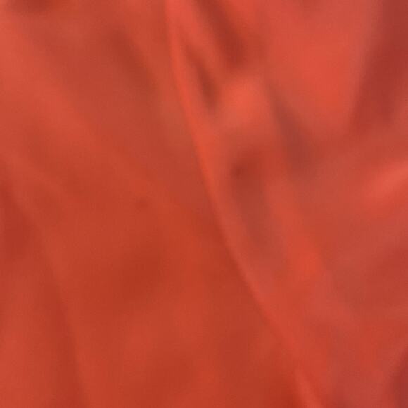 BCBGMaxAzria Coral Orange Silk Keyhole Long Sleeve Blouse Large - Picture 8 of 9